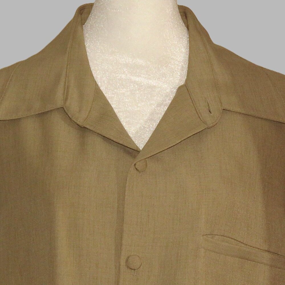 NWOT J Vital Men's Beige Short Sleeve Blazer Button Up Size L 34 (C321)